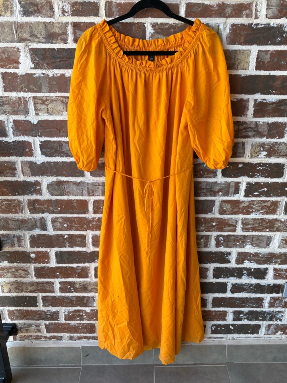 Ann Taylor Marigold Puff Sleeve Boho Flowy Midi Dress Size Medium